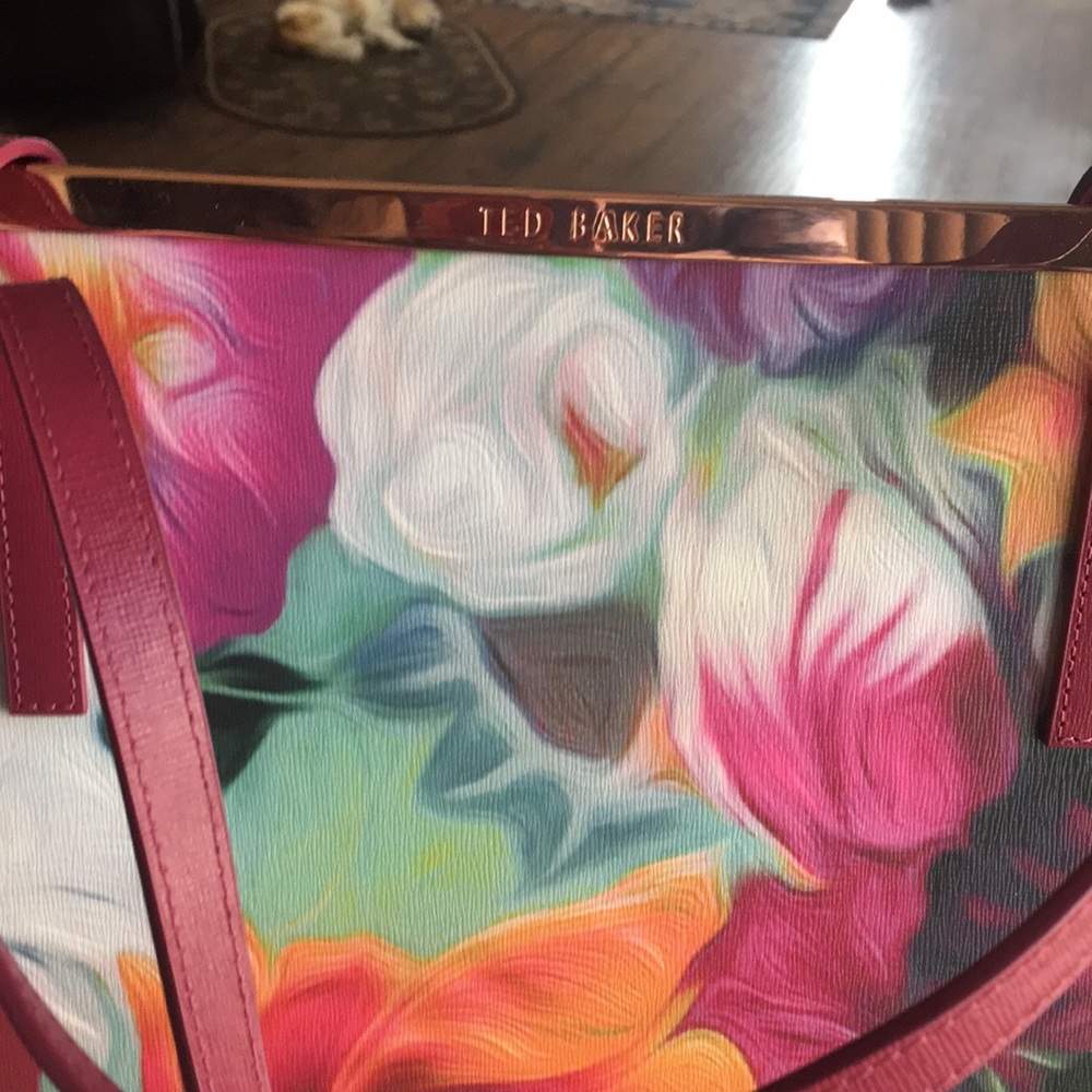 NWOT Ted Baker Leather Floral Tote